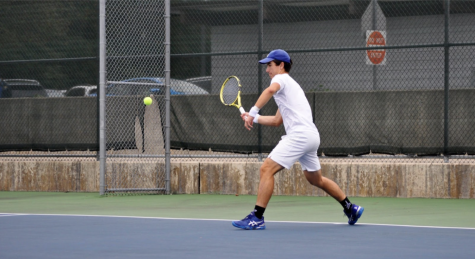 Oral prepares to hit his trademark forehand slice, which helped propel him to secure the regional title in One Singles. He went on to win that regional finals match 6-0 6-0, ultimately helping his team to win the regional championship. “It was a goal [to win Regionals] that the whole team had been working towards,” he said.