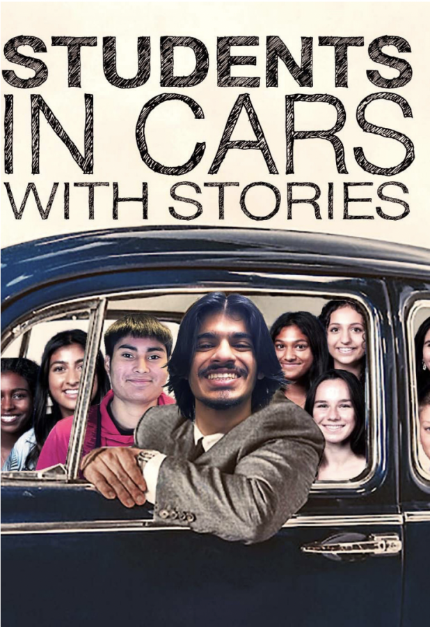 Students in cars with stories