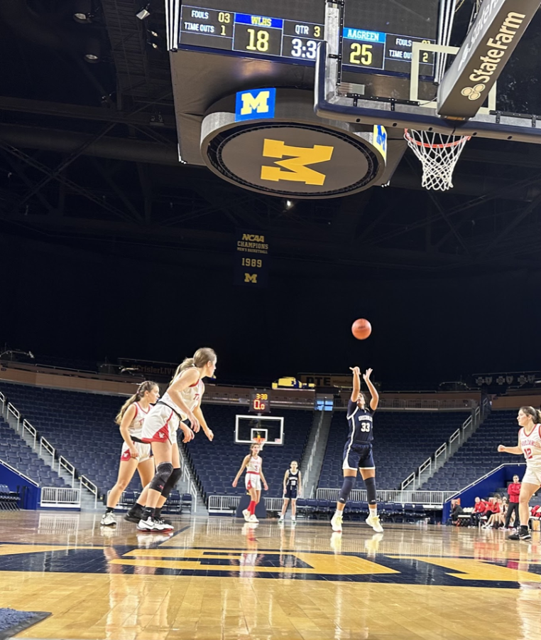 SHE SHOOTS: Hamzavi ‘23 shoots a free throw after getting fouled on a made layup.	“Given it might have been my last ever high school play, I don’t really know how to speak on it, just a lot of emotions,” said Hamzavi.