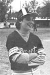GLORY DAYS Sartori laughing on the softball field at Olivet College before a game in 1988. 